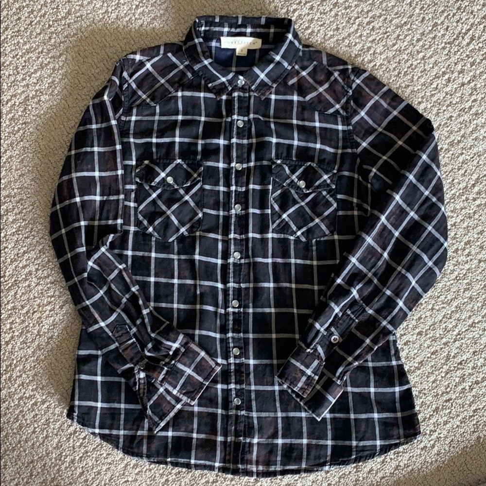 LoveStitch plaid, soft distressed black and white